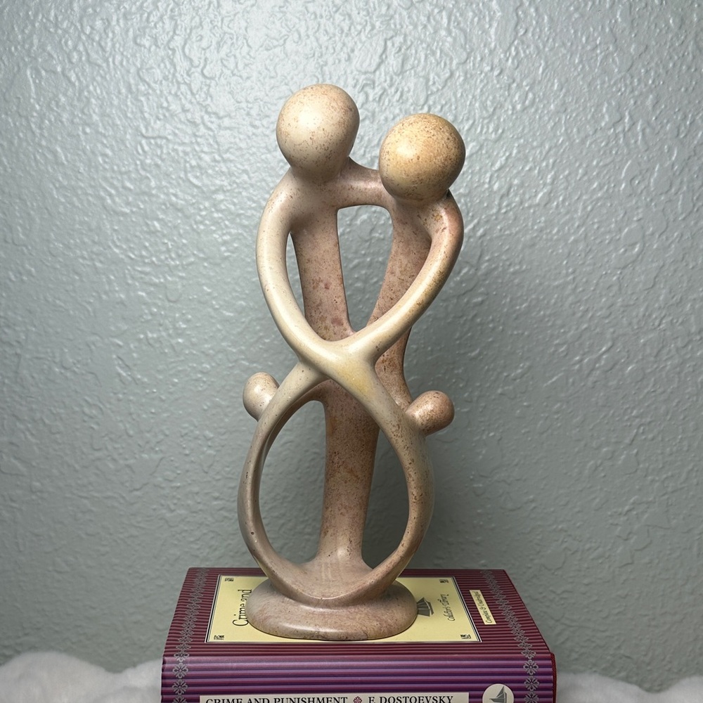 African Soapstone Marble Figurine Family of 4